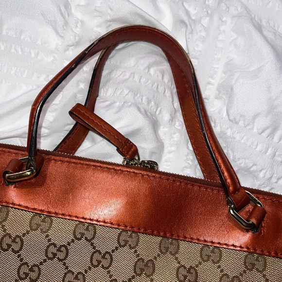 Gucci Monogram Web Mayfair Top Handle Satchel Crossbody Two Way Shoulder Bag - Picture 14 of 16